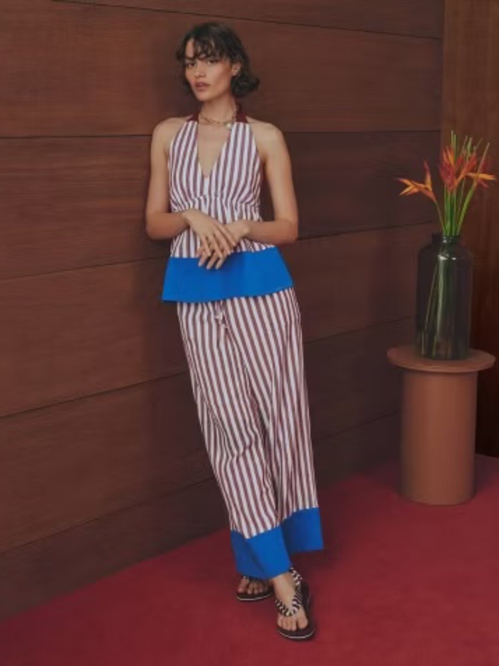 NWT Rosie Assoulin x Target striped drawstring wide leg pants